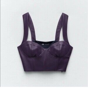 Zara Faux Leather Crop Top